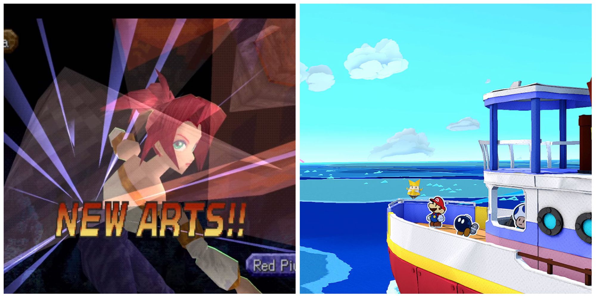 Legend of legaia and paper mario split image