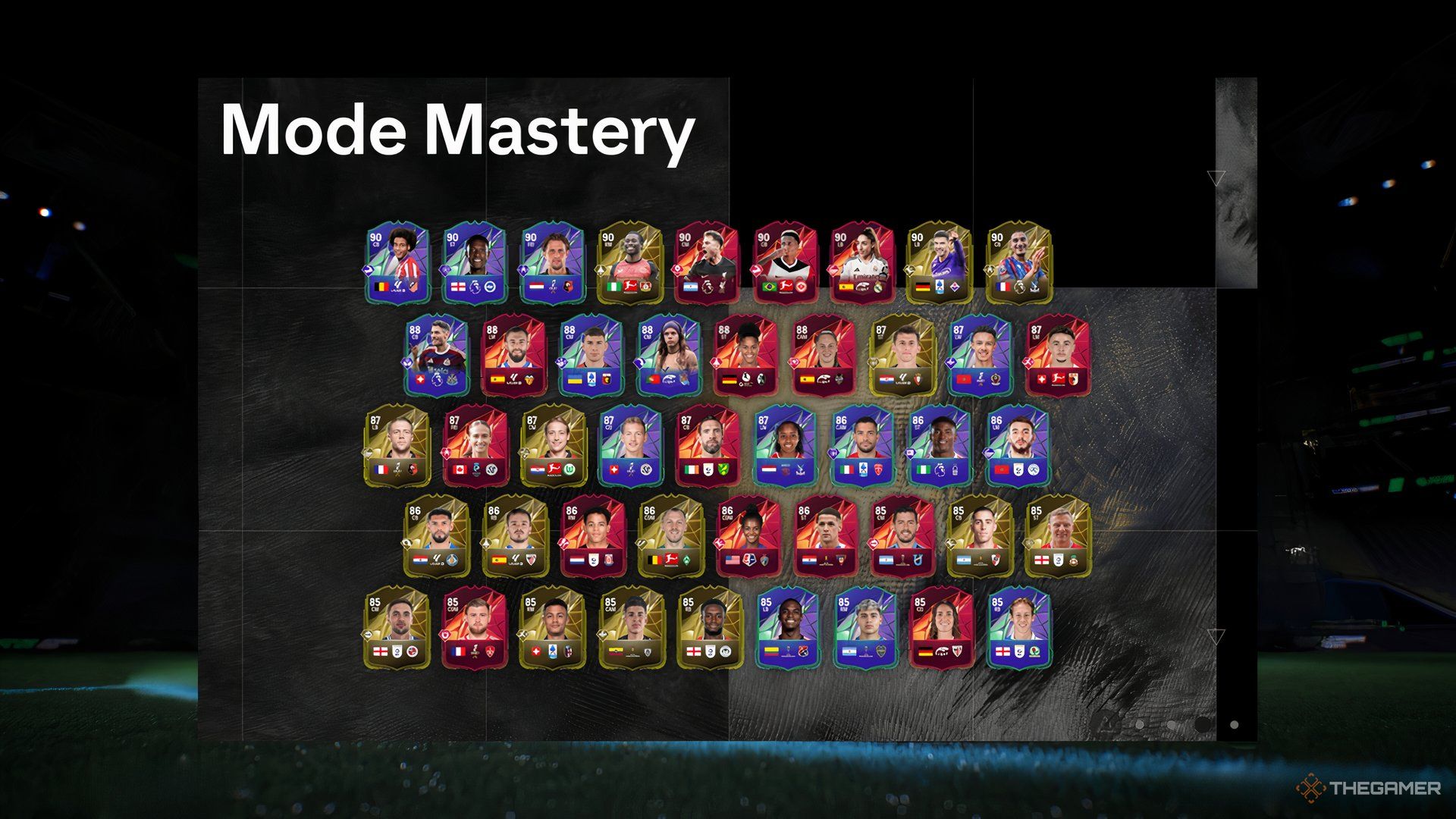 A screenshot of all Mode Mastery Players in EA Sports FC 25.