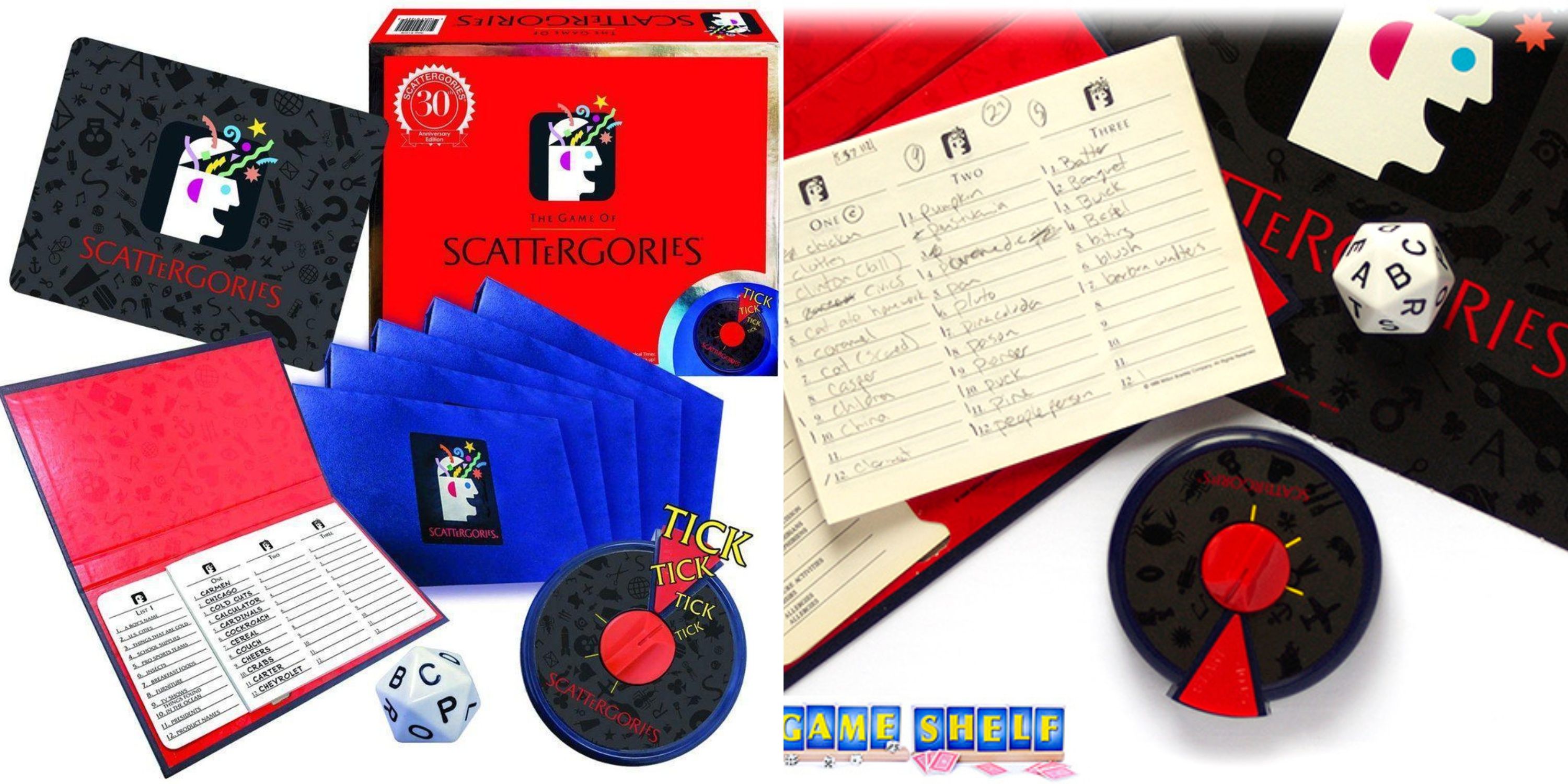 Scattergories two games shots side by side.