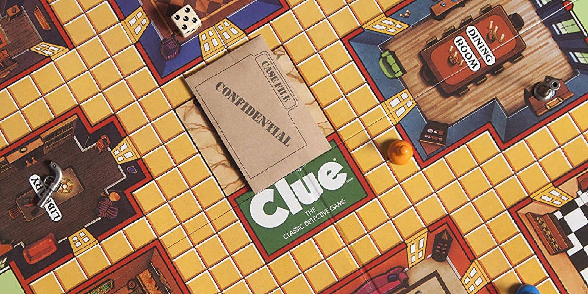 The Clue Board with weapons placed.