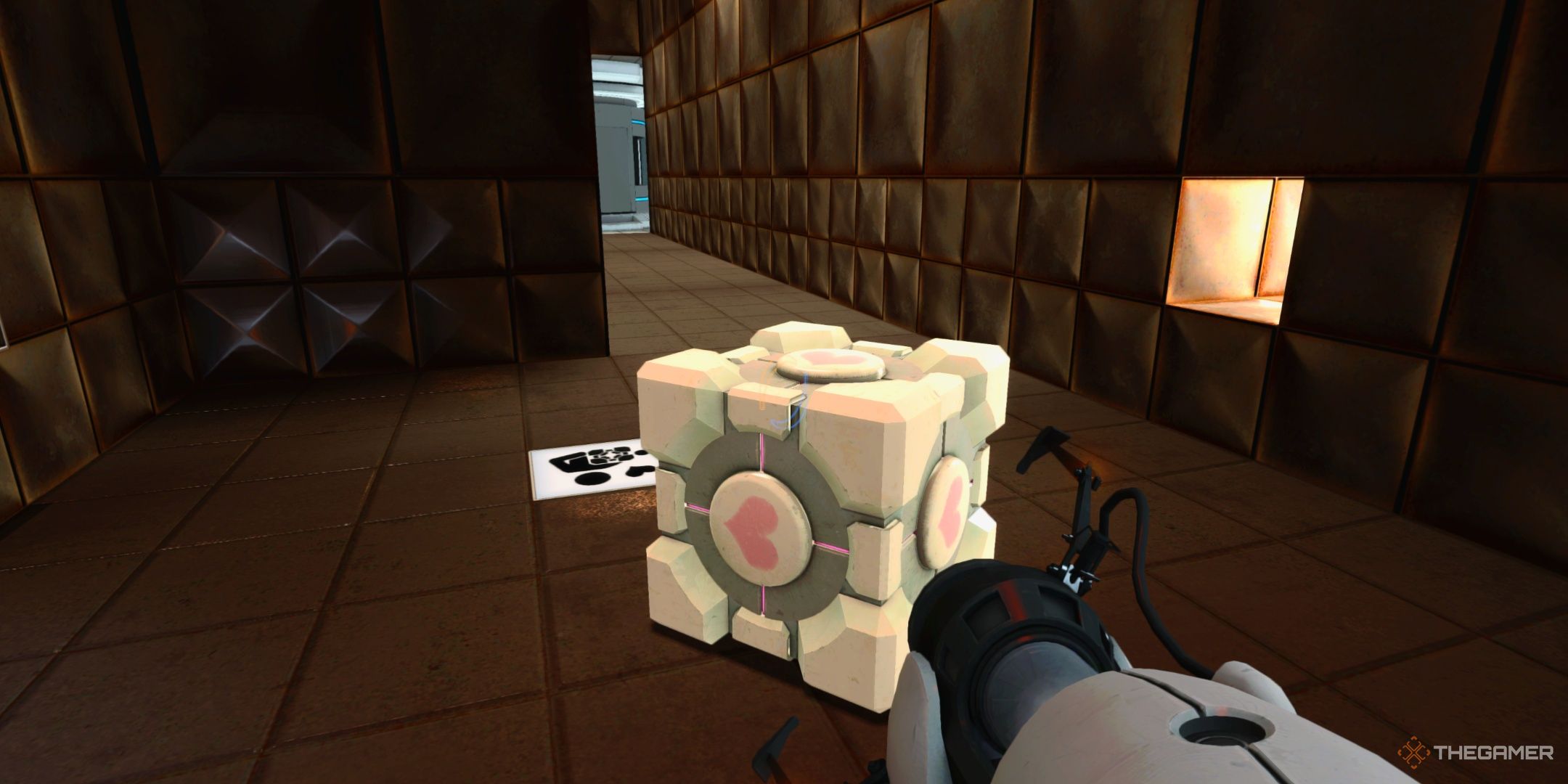 The Companion Cube in the original Portal.