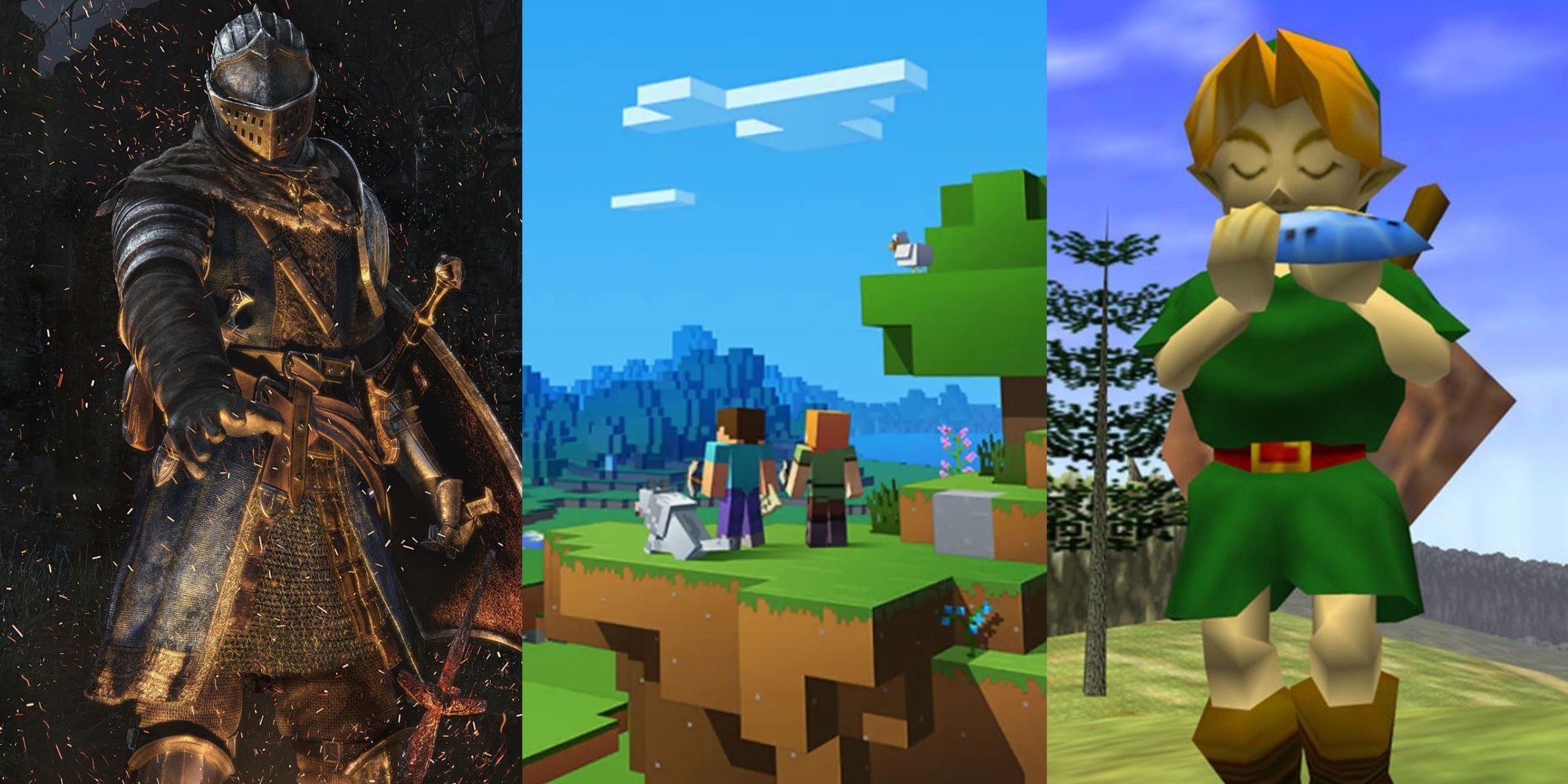 Dark Souls, Minecraft, Link in Ocarina Of Time