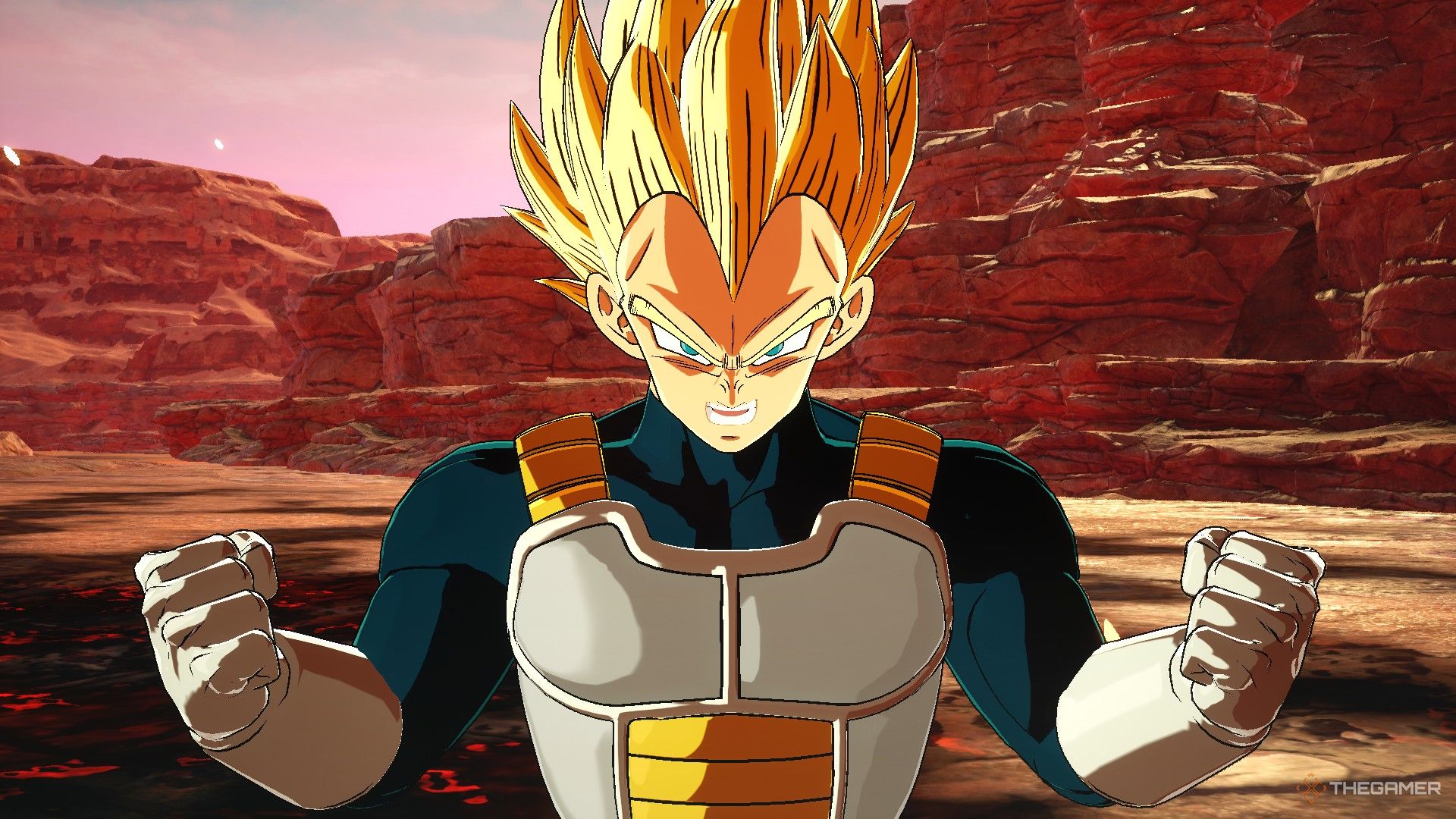 Dragon Ball Sparking Zero image showing Vegeta as a Super Saiyan.