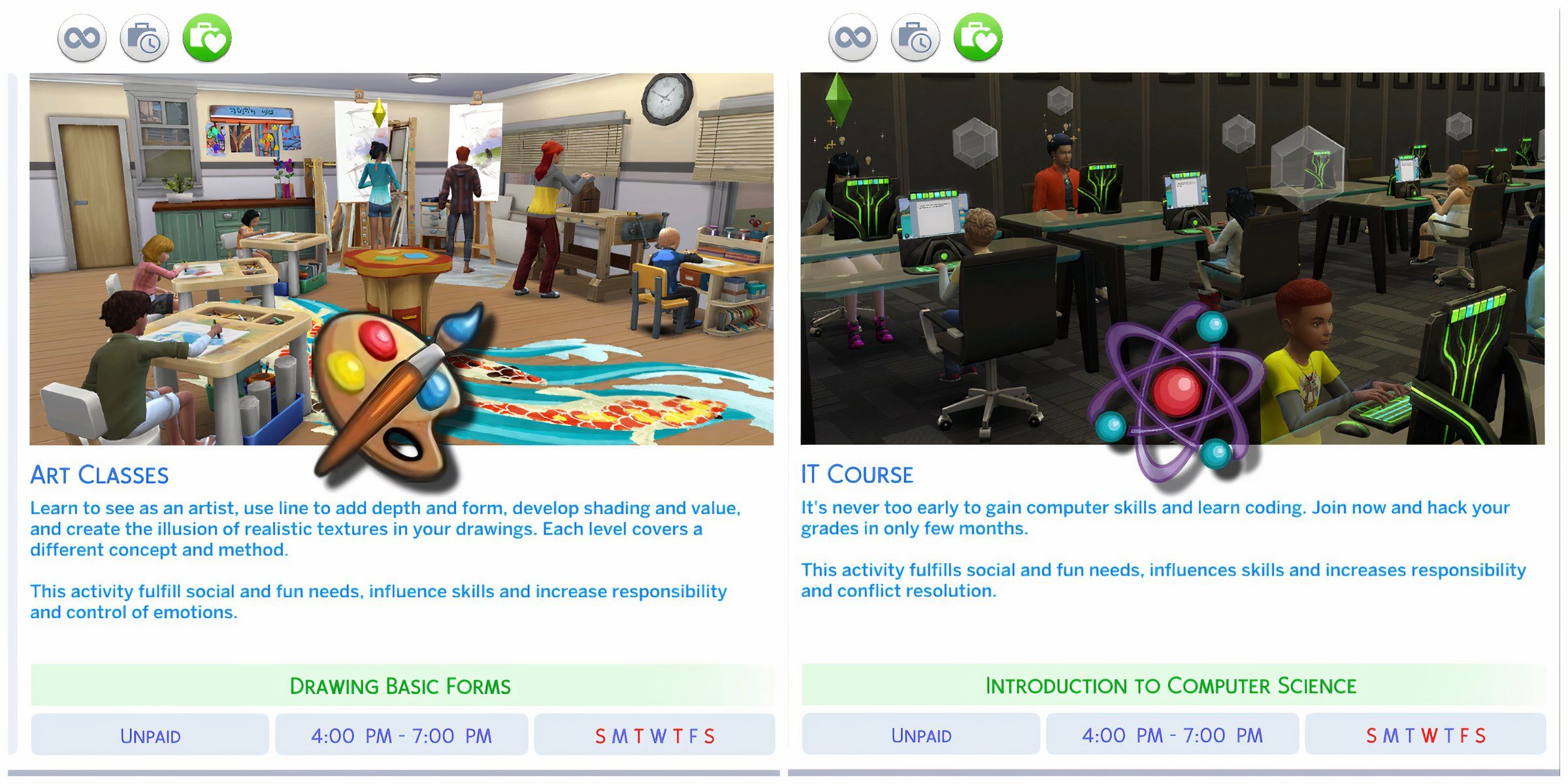 Two new activities from the Afterschool Activity Bundles mods