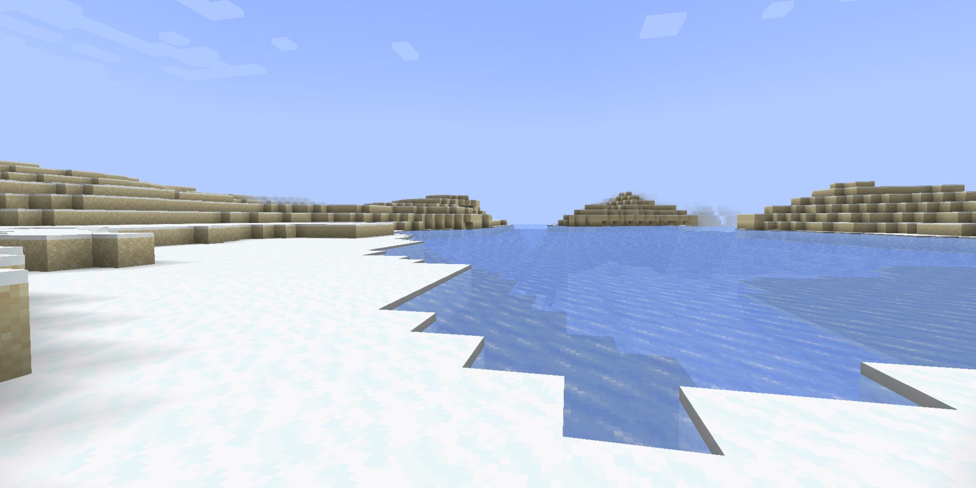 A Minecraft Snowy Beach Biome.