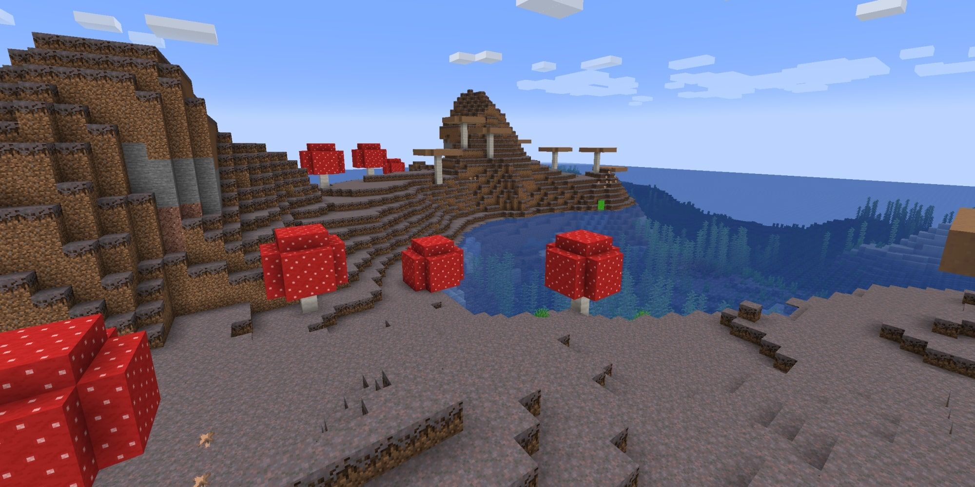 The edge of a Mushroom fields biome. 