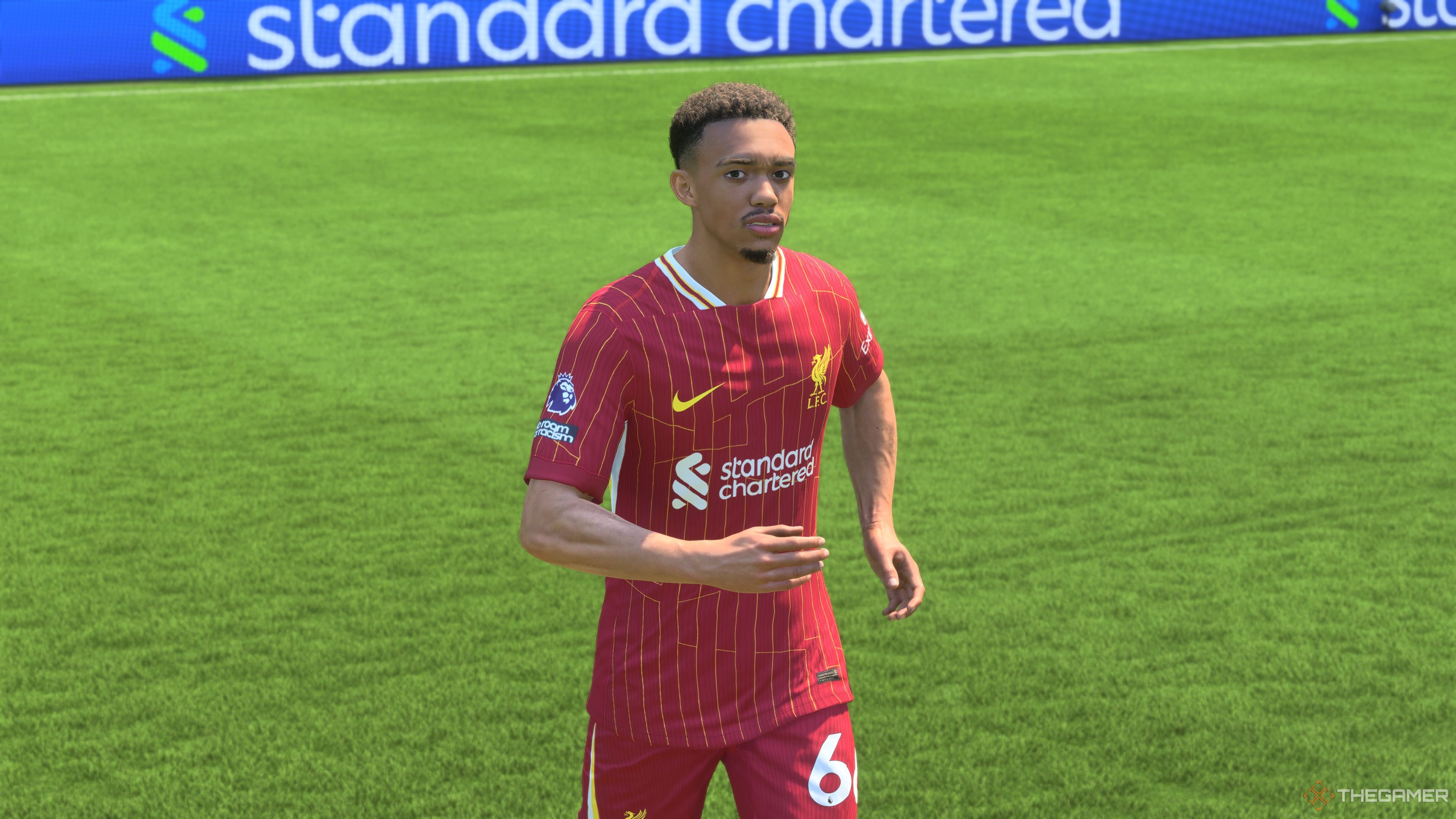 Trent Alexander-Arnold stands on the pitch in EA Sports FC 25.