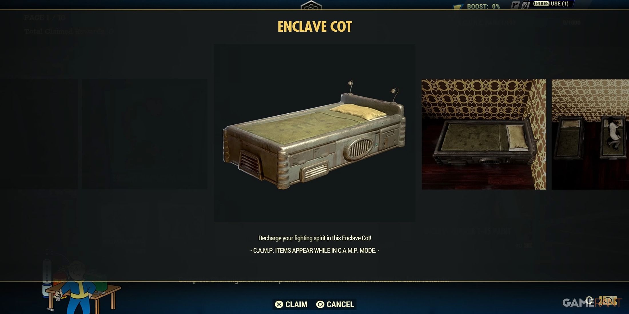 Enclave Cot In Fallout 76