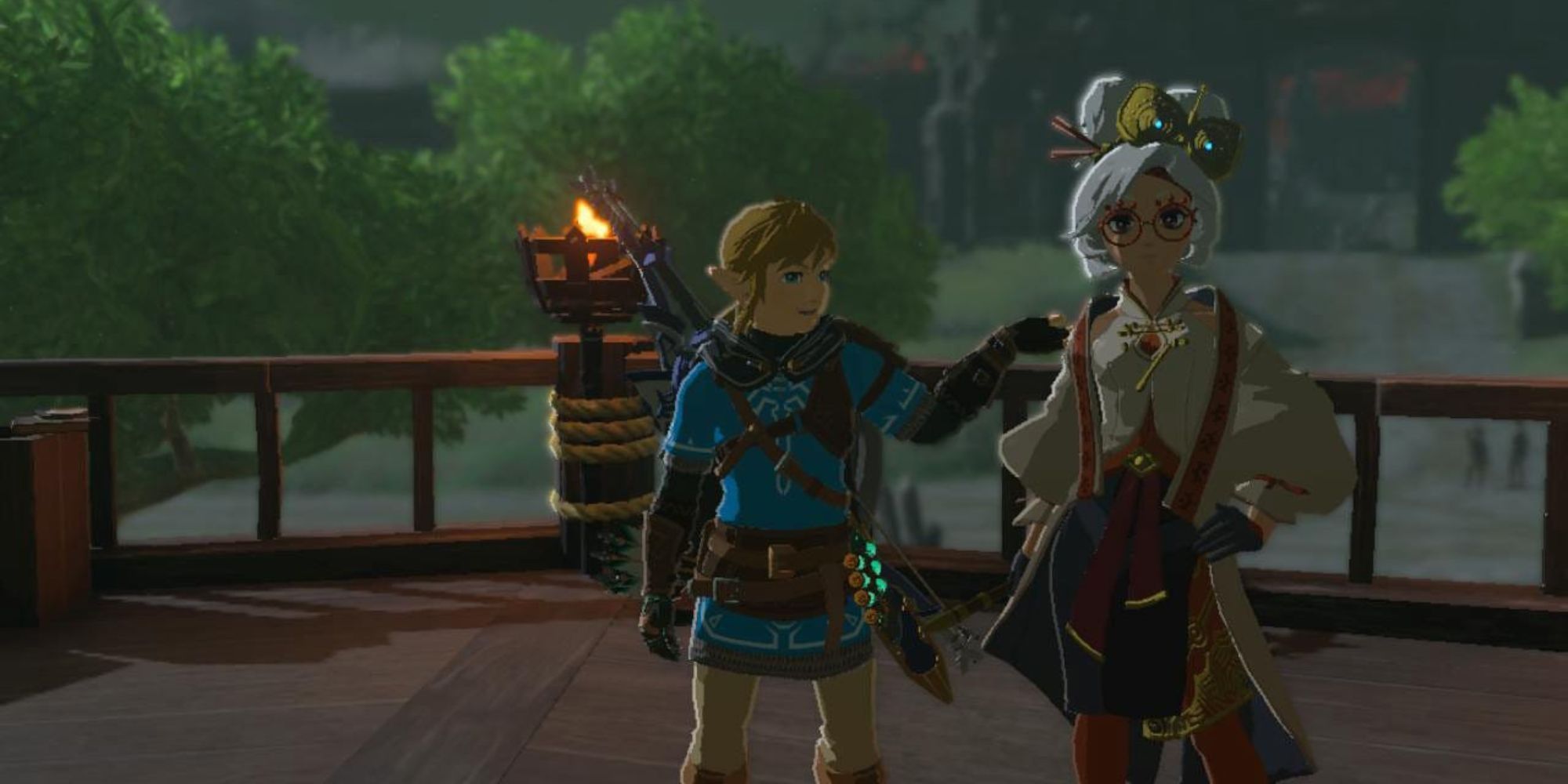 Link poses with Purah for a selfie in The Legend of Zelda: Tears of the Kingdom