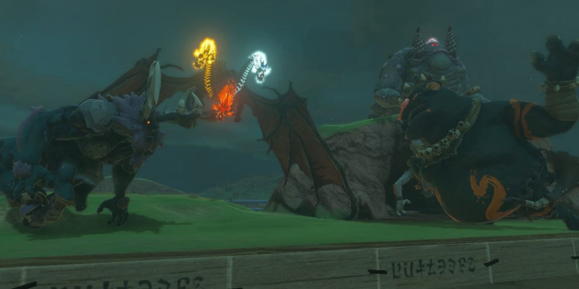 A bunch of monster statues in Kilton's display in The Legend of Zelda: Tears of the Kingdom