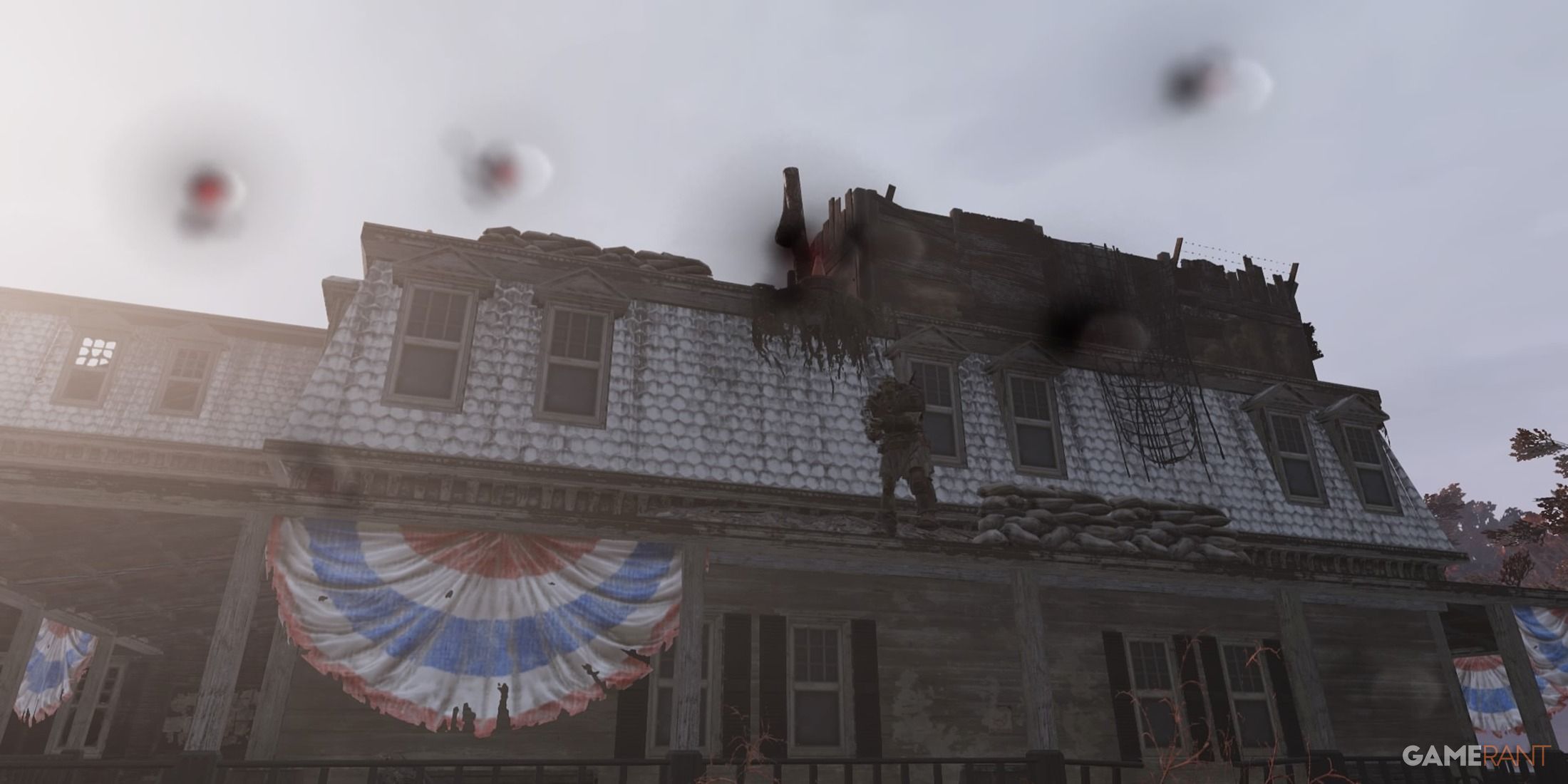 A Super Mutant On A Roof In Fallout 76