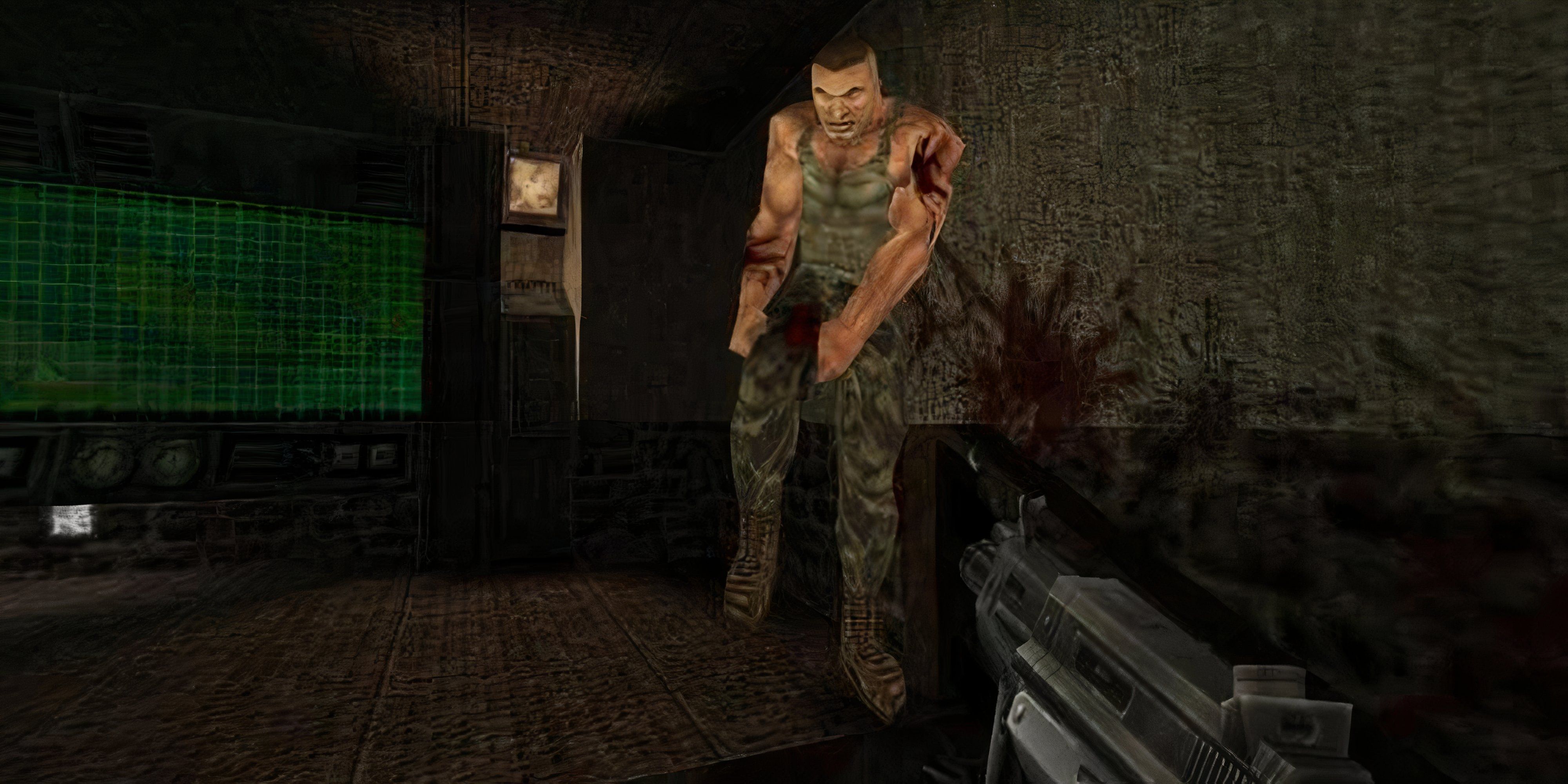 7 Most controversial PS2 Games Player shooters an enemies against a wall