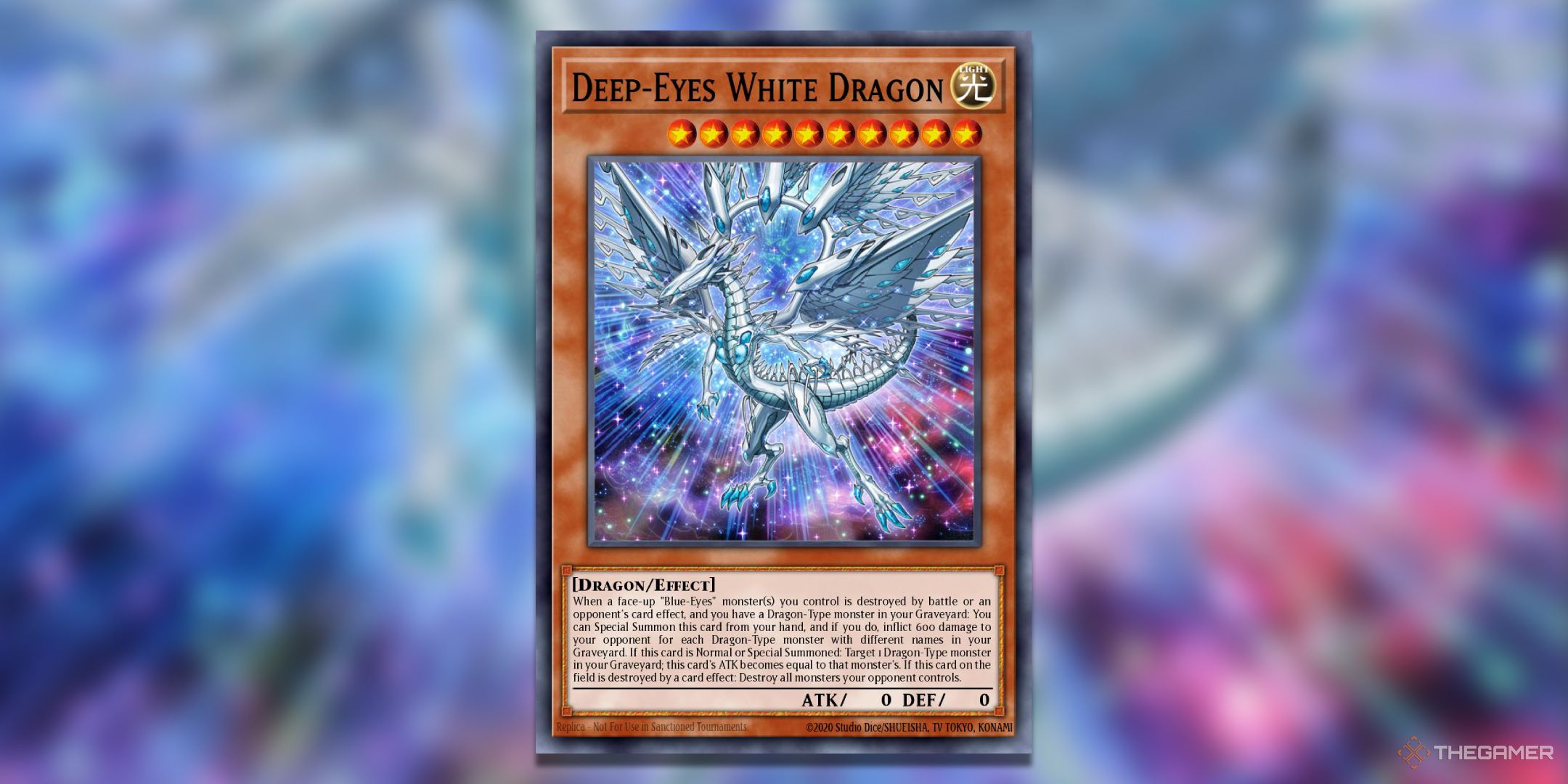 Deep-Eyes White Dragon Yu-Gi-Oh! TCG Card Art.