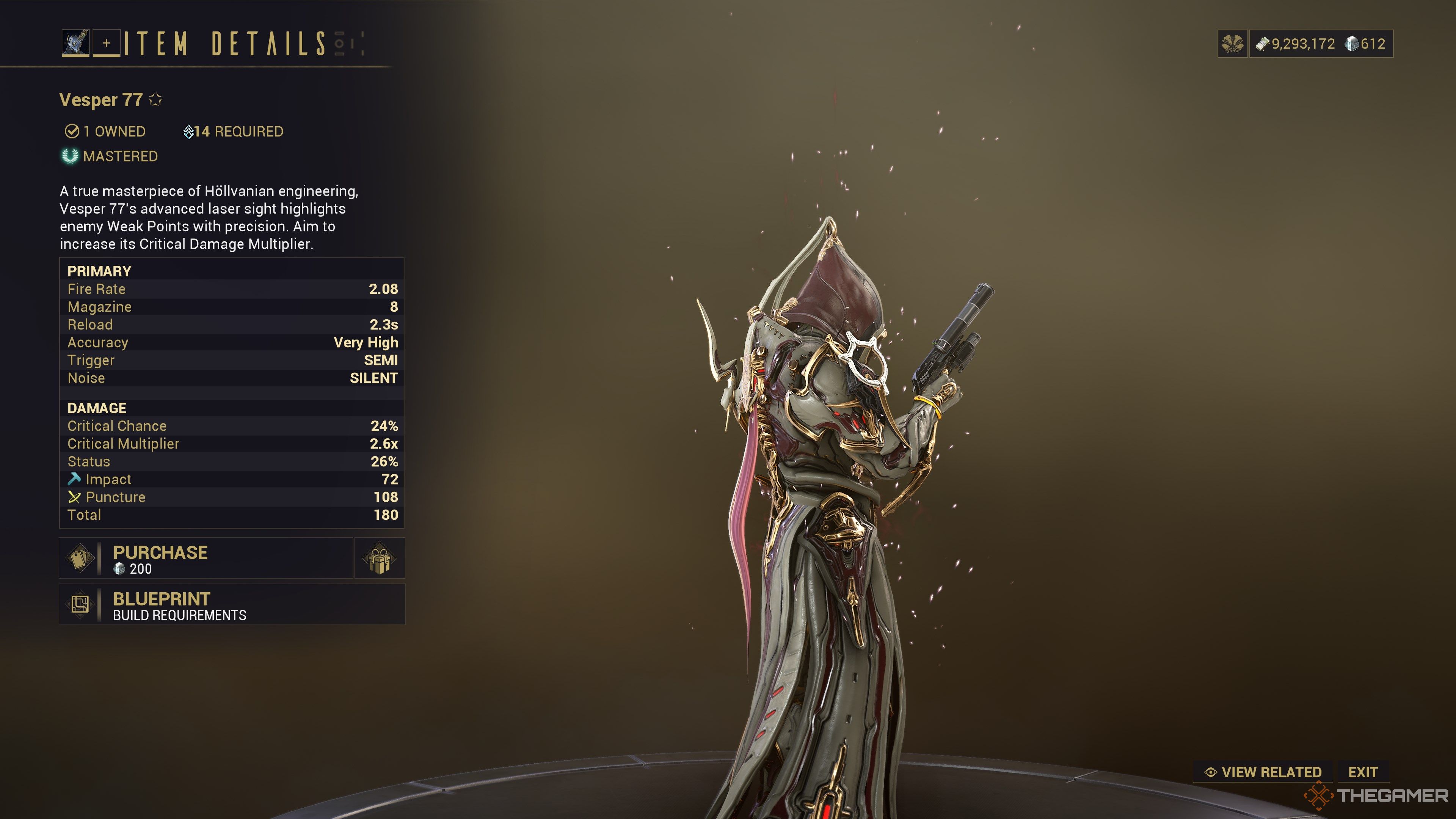 Warframe Vespser 77 Stats