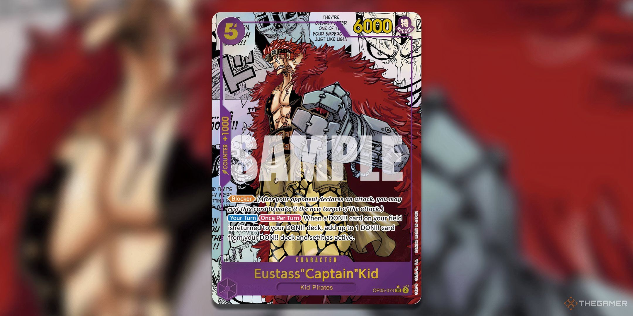 The card of Eustass "Captain" Kid from The Best set of the One Piece Trading Card game