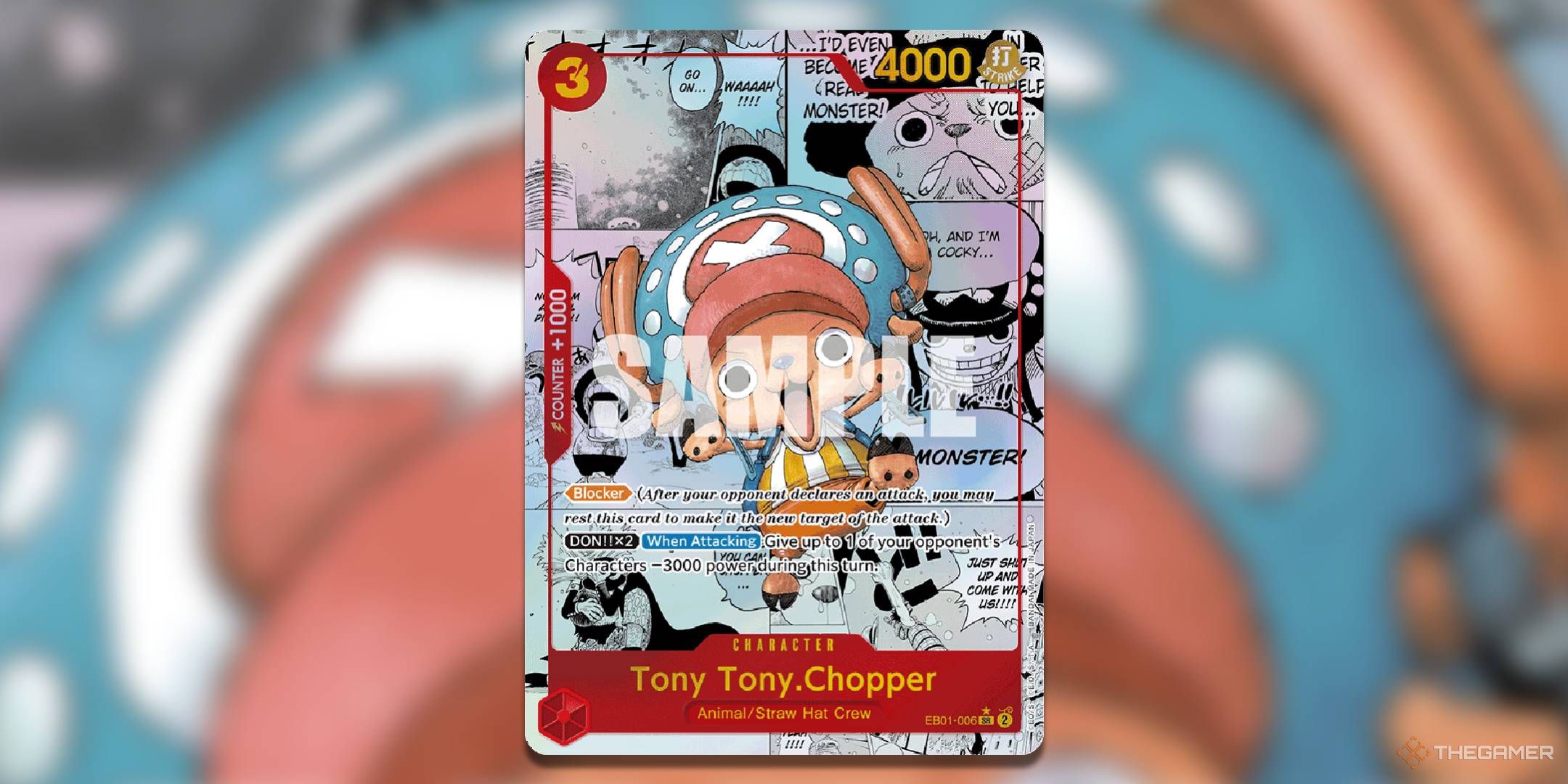 The card of Tony Tony Chopper from The Best set of the One Piece Trading Card game