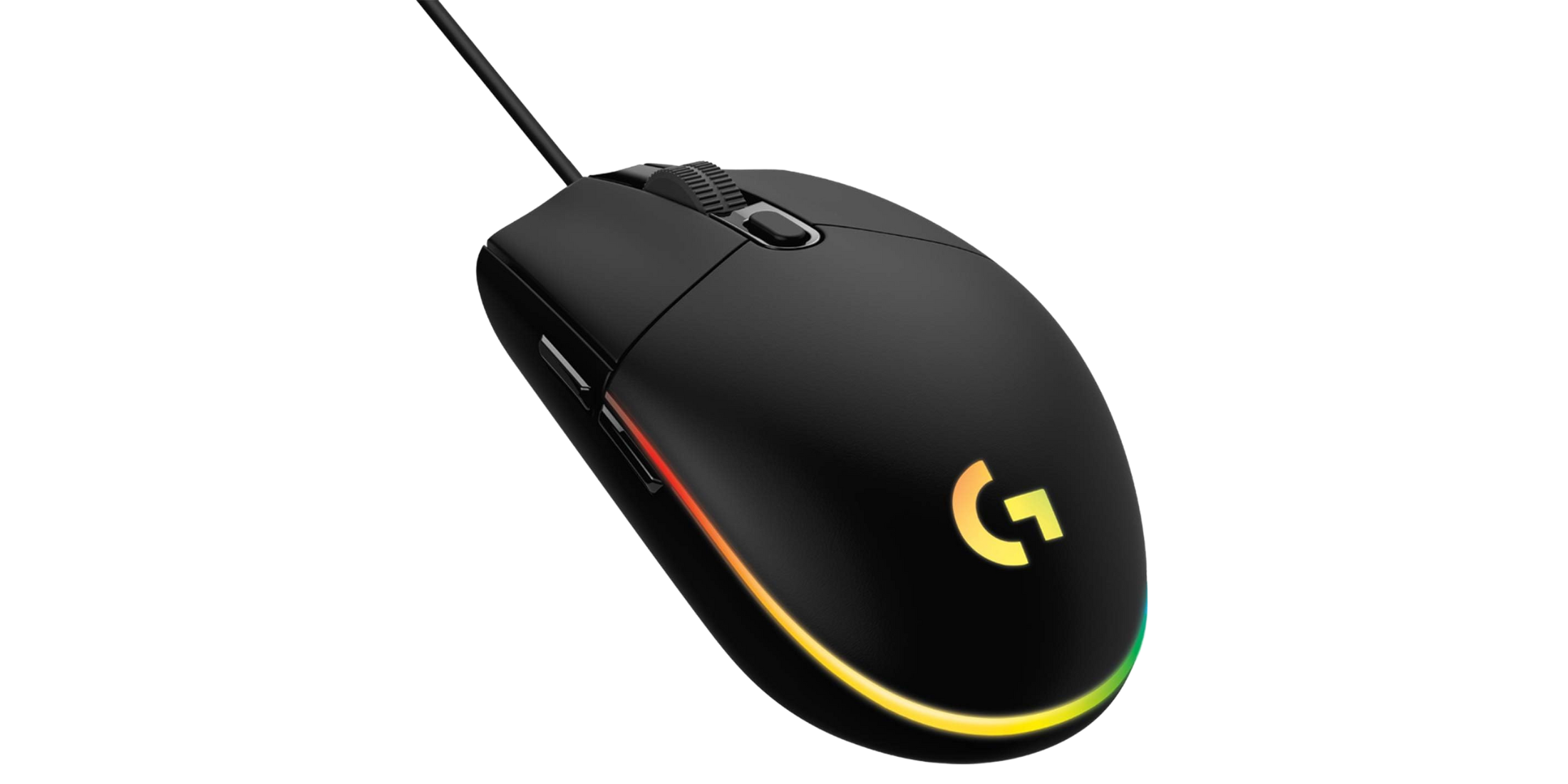 Logitech G203 Wired Gaming Mouse, 8,000 DPI, Rainbow Optical Effect LIGHTSYNC RGB, 6 Programmable Buttons, On-Board Memory, Screen Mapping, PC/Mac Computer and Laptop Compatible - Black