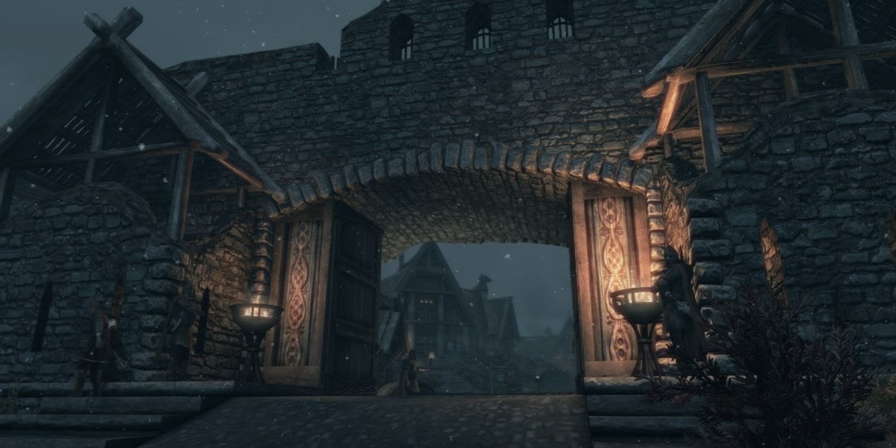 Example of Skyrim's cities having removed loading screens to enter.