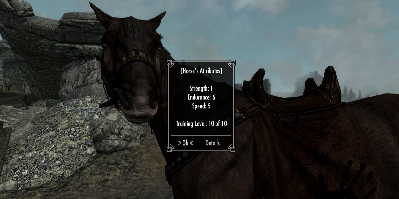 Example of attributes screen for Convenient Horses mod.