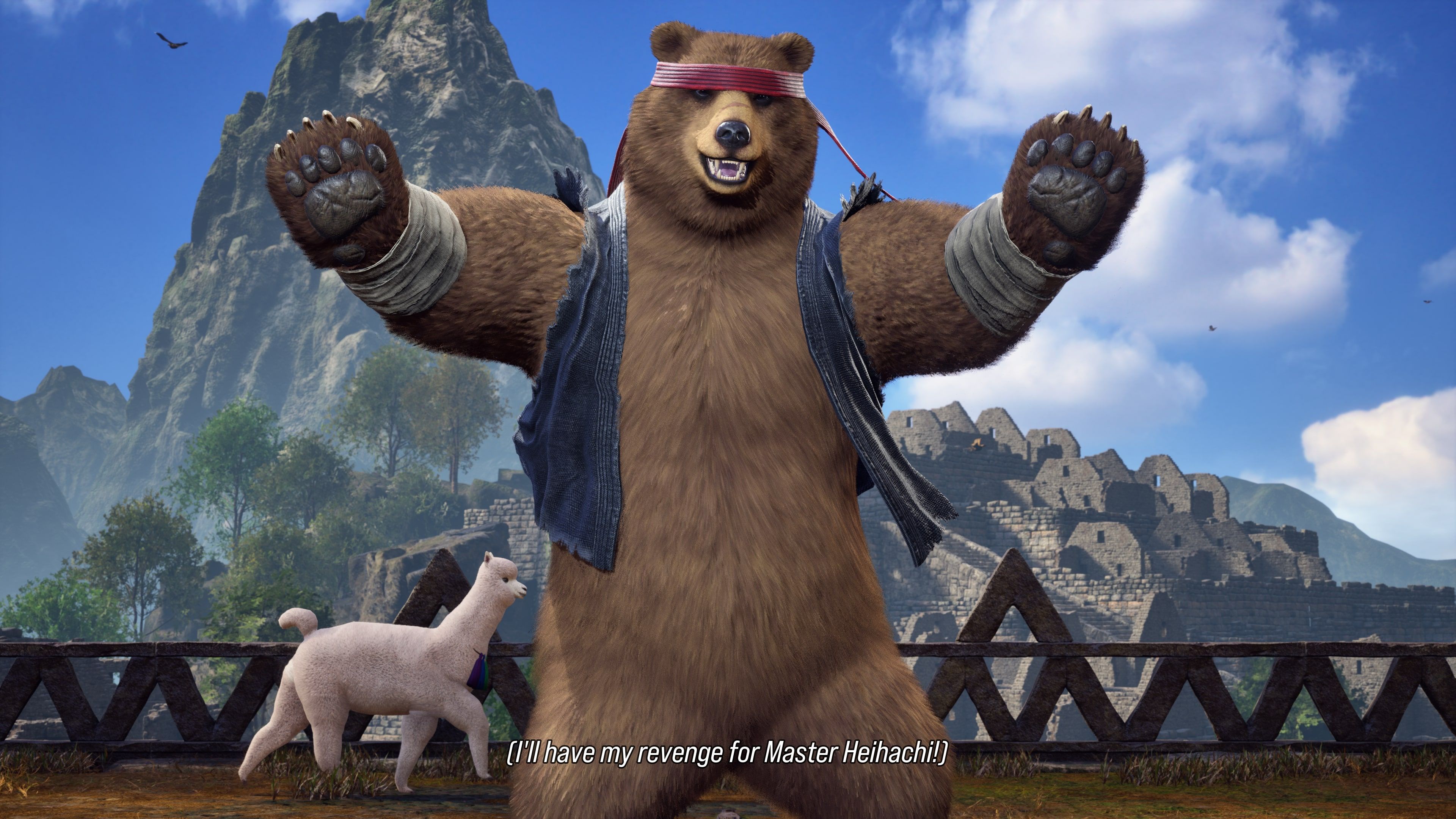 Kuma's entrance video in Tekken 8.