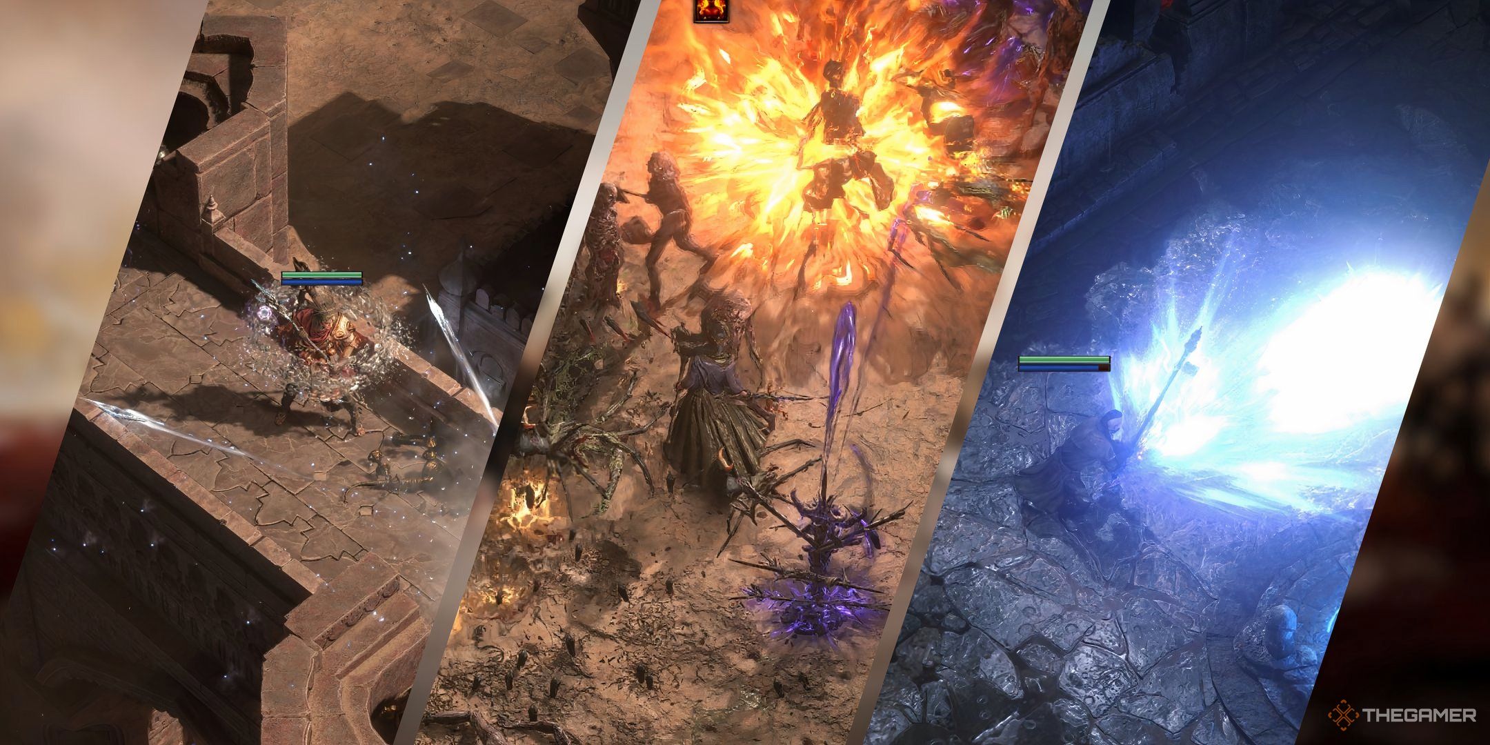 Original banner image for best classes ranked in path of exile 2 with images split side by side in a collage.