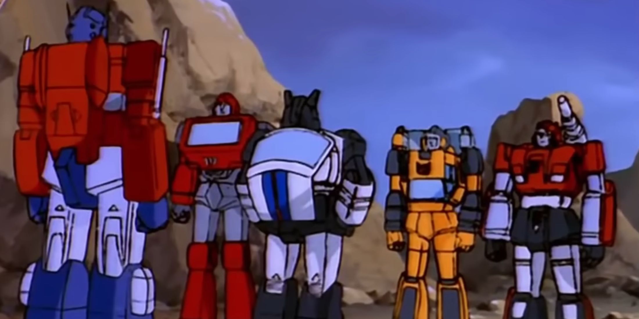 Jazz with Optimus Prime in The Transformers (1986)