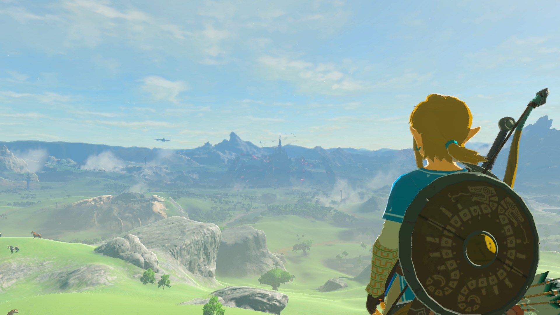 Link looking over Hyrule in Breath of the Wild, one of the best 3D Zelda games.