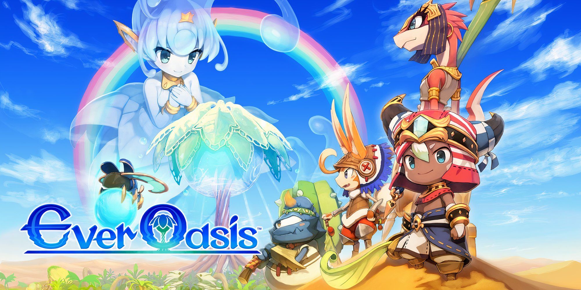 Promo art featuring characters in Ever Oasis