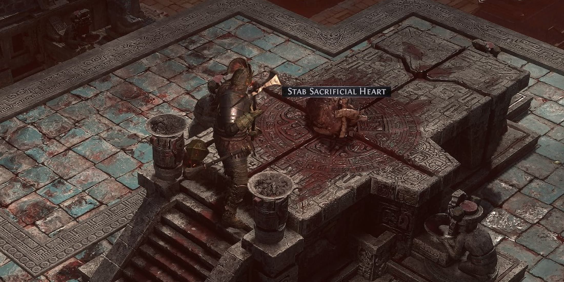 The Sacrificial Heart on an altar in PoE 2