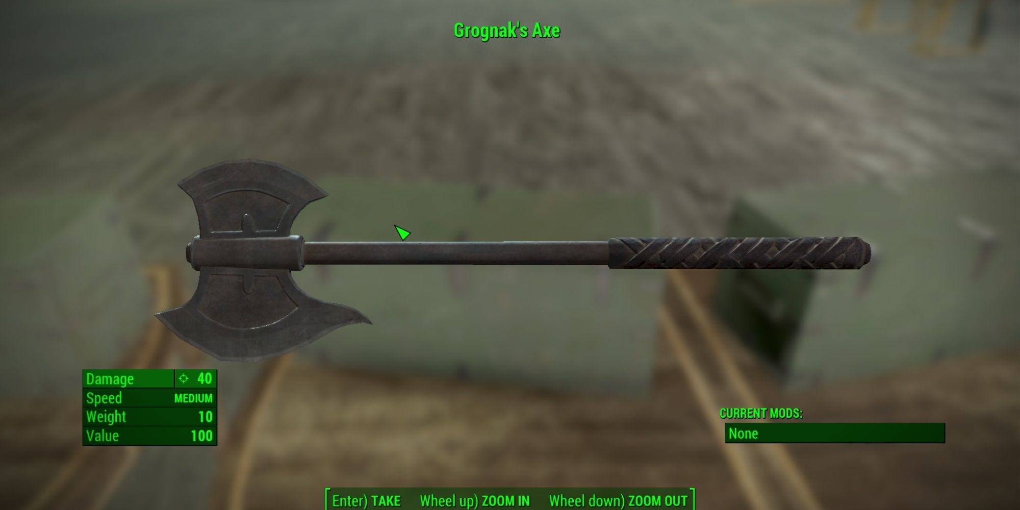 Grognaks Axe Melee Weapon Fallout 4