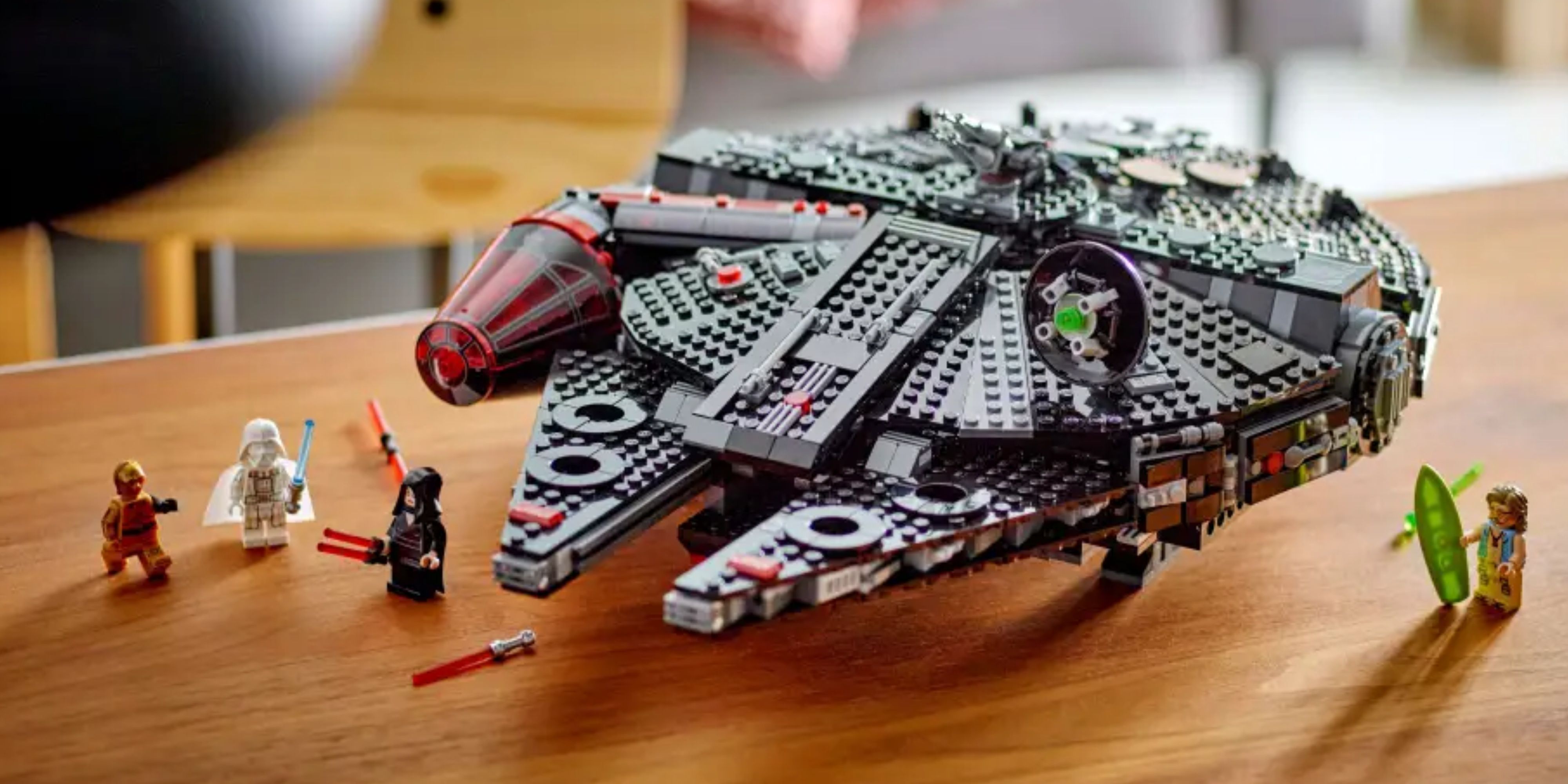 dark falcon star wars lego set with minifigures