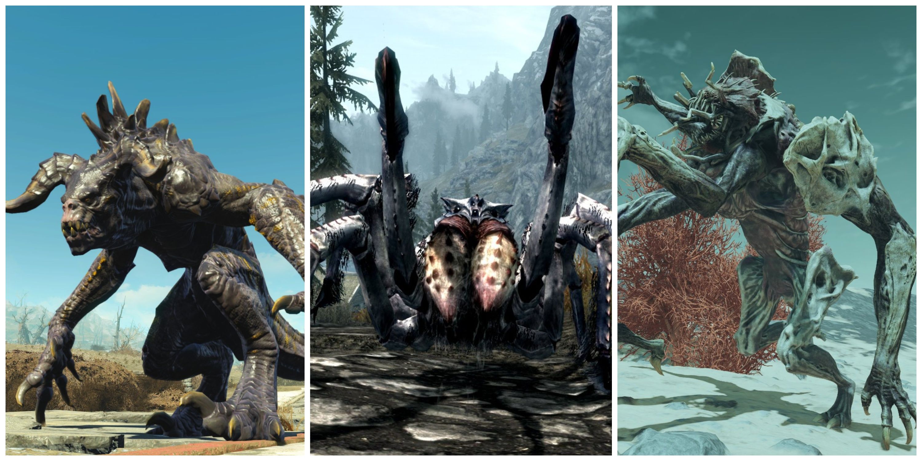 fallout deathclaws, skyrim spiders, terramorph starfield