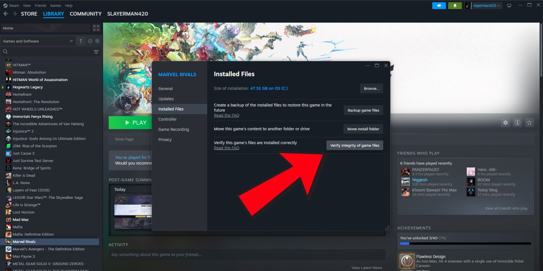 Verify Game Files on Steam