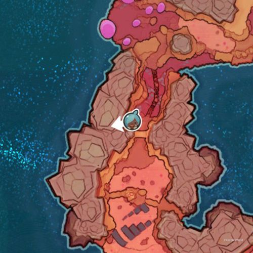 The player's icon shows the location of the treasure pod no 4 at the Dry Reef in Slime Rancher