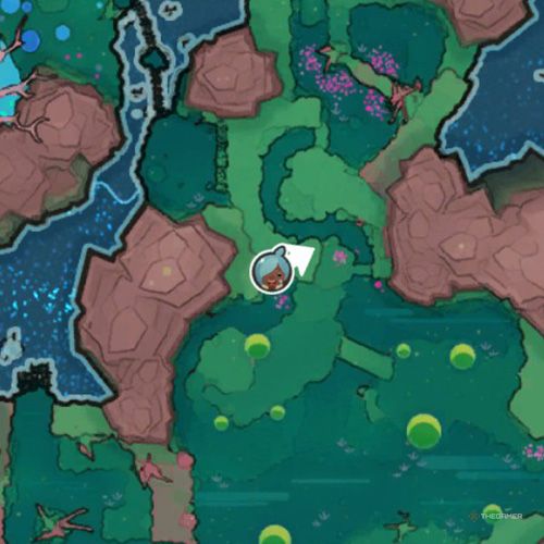 The player's icon shows the location of the treasure pod no 2 at the Moss Blanket in Slime Rancher-1