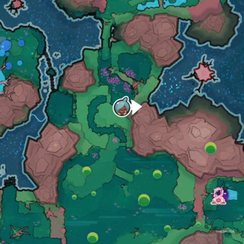 The player's icon shows the location of the treasure pod no 4 at the Moss Blanket in Slime Rancher