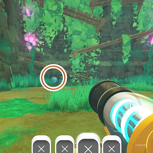 The player's icon shows the location of the treasure pod no 9 at the Moss Blanket in Slime Rancher