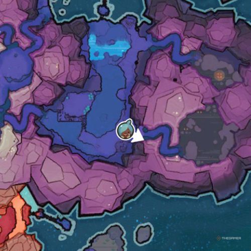 The player's icon shows the location of the treasure pod no 3 at the Indigo Quarry in Slime Rancher