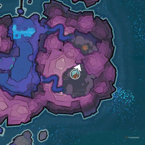 The player's icon shows the location of the treasure pod no 5 at the Indigo Quarry in Slime Rancher