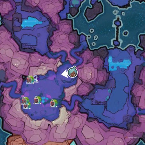 The player's icon shows the location of the treasure pod no 8 at the Indigo Quarry in Slime Rancher