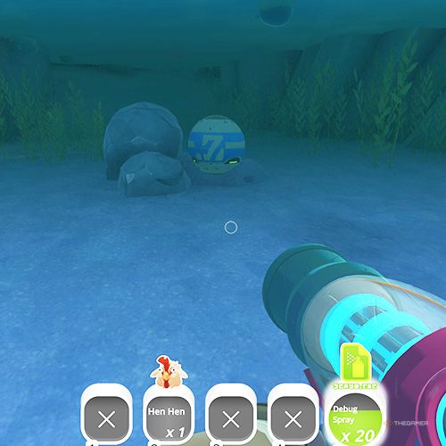 The player is looking at the  treasure pod no 3 at the Slimeulation in Slime Rancher