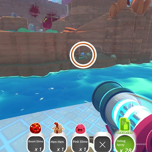 The player is looking at the  treasure pod no 7 at the Slimeulation in Slime Rancher