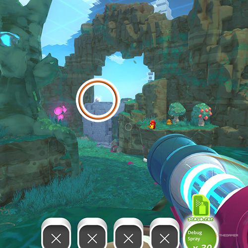 The player is looking at the  treasure pod no 13 at the Slimeulation in Slime Rancher