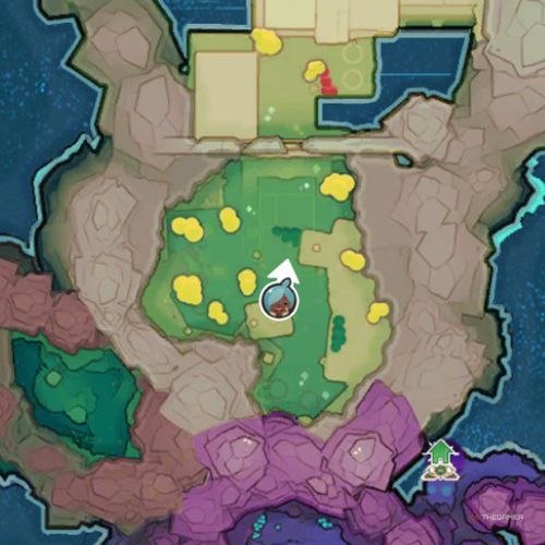 The player's icon shows the location of the treasure pod no 1 at the Ancient Ruins in Slime Rancher