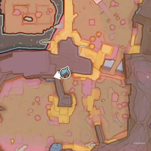 The player's icon shows the location of the treasure pod no 2 at the Glass Desert in Slime Rancher