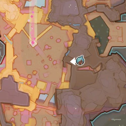 The player's icon shows the location of the treasure pod no 4 at the Glass Desert in Slime Rancher-1