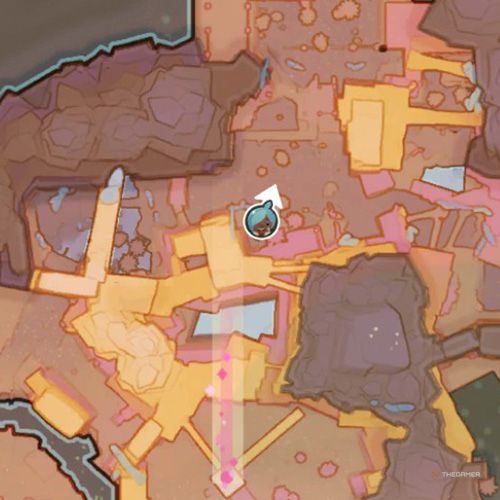 The player's icon shows the location of the treasure pod no 5 at the Glass Desert in Slime Rancher