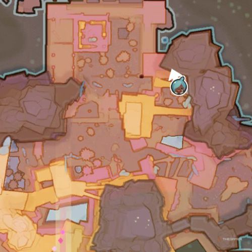 The player's icon shows the location of the treasure pod no 6 at the Glass Desert in Slime Rancher