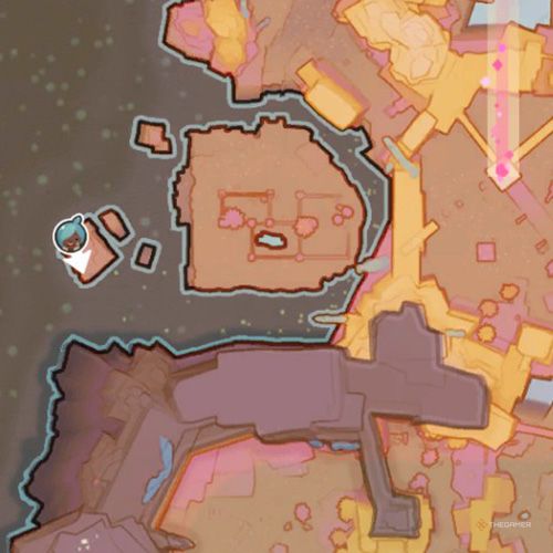 The player's icon shows the location of the treasure pod no 12 at the Glass Desert in Slime Rancher