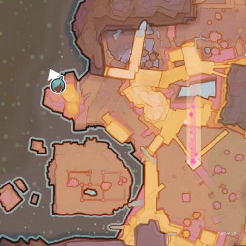 The player's icon shows the location of the treasure pod no 13 at the Glass Desert in Slime Rancher